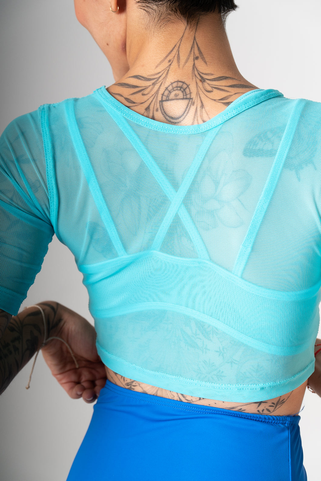 Crop top Mesh Aqua